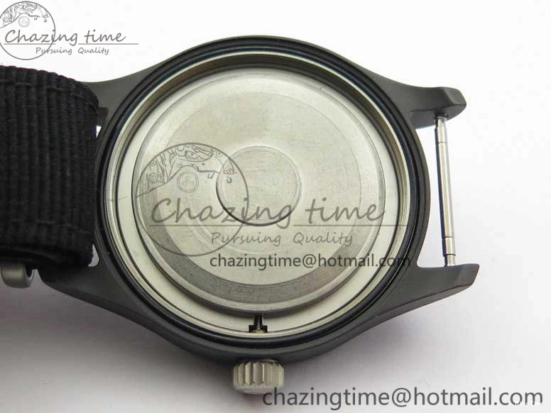 MIROTIME 1222 Pilot IW326901 Real Ceramic MK 1:1 Best Edition Black Dial On Nylon Strap MIYOTA FastDry 7126